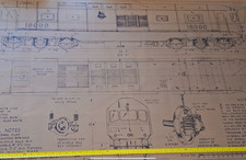 Train Schematic/Technical Drawing 18000 Diesel Locomotive Great For Train Room