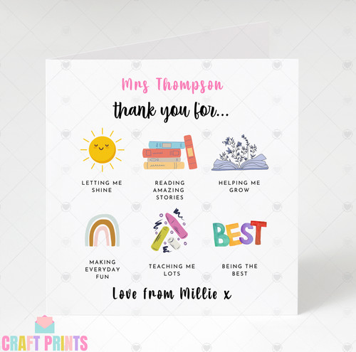 Personalised teacher thank - personalised,