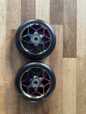 110mm Alloy stunt scooter wheels Billet alloy rainbow core new tyres skate park