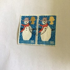 1966 1/6 CHRISTMAS SUPERB USED BLOCK OF Two (0) SG 714 Steampunk Shed Cave