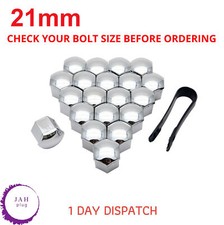 20PCS 21mm WHEEL NUT BOLT COVER CAPS, CHROME FOR VW BMW MERCEDES, UNIVERSAL ITEM