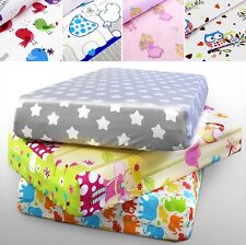 100% Cotton Fitted Sheet Printed 160x80 140x70 120x60 90x40 Nursery Baby Cot