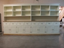 RUTLAND PAINTED 12FT OPEN TOP DISPLAY DRESSER SAWN TOP BESPOKE TUNSGATE GREEN