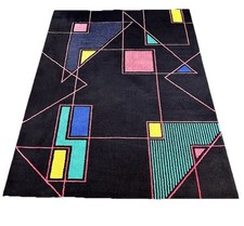 Retro Abstract Vintage 1960s 1970s Rug Geometric 5’6 X 7’4