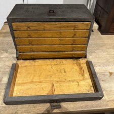 Vintage Engineers tool box with drawers Lockable With Heavy Duty Handles 10.5” H