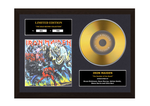 Iron maiden signed gold - signed, disc
