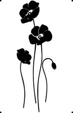 Poppies mylar stencil, 190