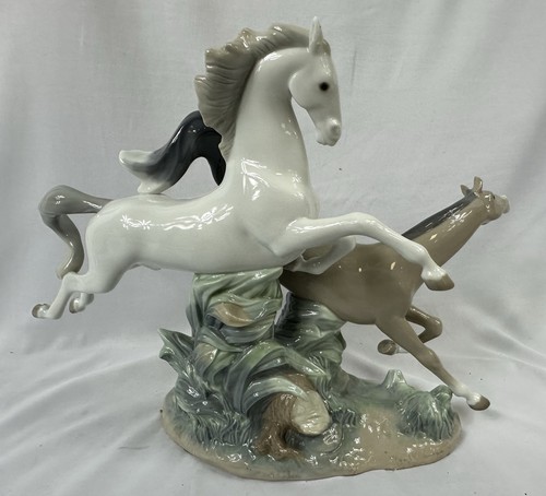 Lladro porcelain horses - lladro, “horses