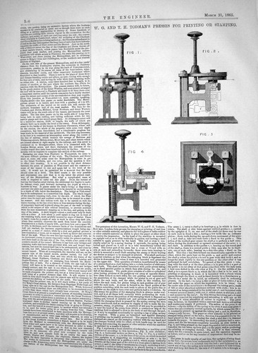 Old antique print - old, engineering