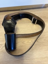 FLAG POLE HOLDER CROSS BELT CARRIER BLACK GENUINE LEATHER PARADE 