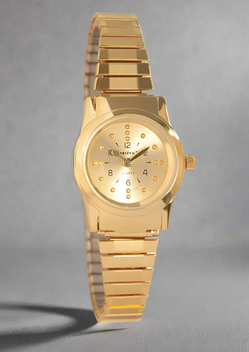 Braille gold tone watch - gold-tone,