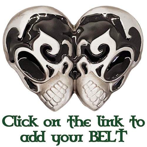 Double skull belt - skull, buckle