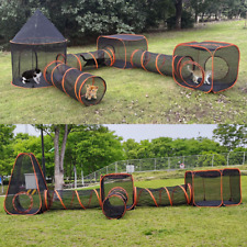 6 In 1 Pet Cat Playpen Outdoor Play Tent Tunnel Cube Compound House Enclosures