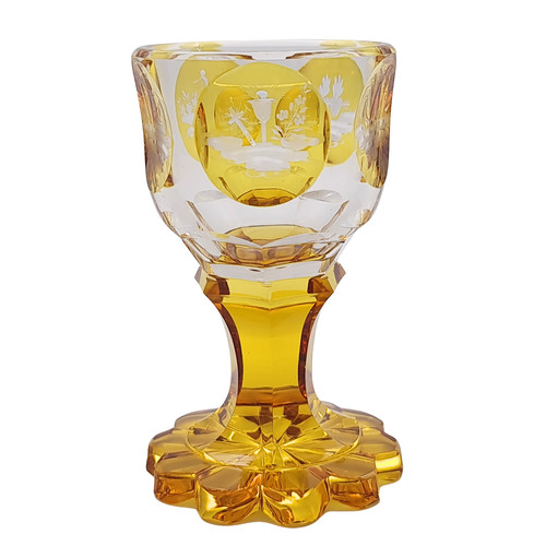 Antique bohemian amber glass - bohemian,