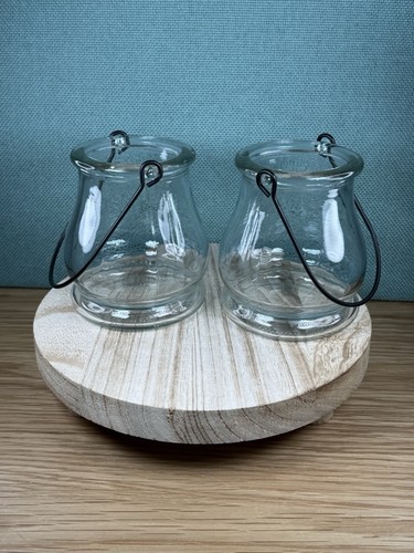 Pair clear glass 10cm - of,