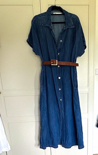 Zara blue denim - zara, collared