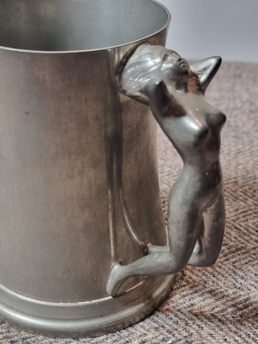 Pewter tankard naked lady - naked,