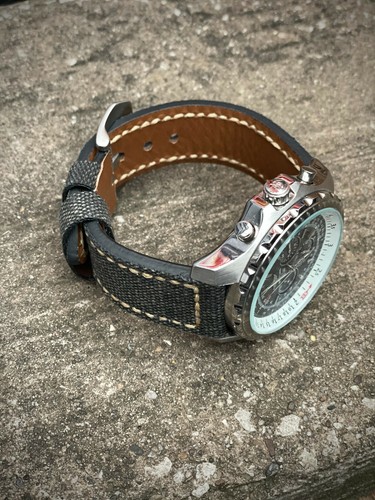 Thick black canvas leather - thick,
