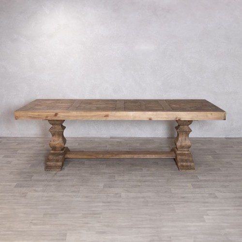 Double pedestal dining table - pedestal,