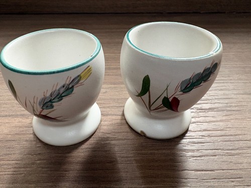 Denby green wheat egg cups - 2, x
