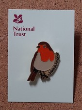 National Trust HINTON AMPNER Robin Charity Pin Badge RSPB Interest 