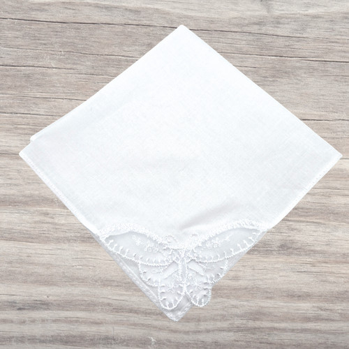 Butterfly handkerchief white - butterfly,