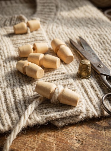 Wood toggle duffle coat - wood,