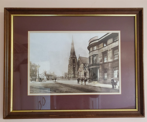 Framed print the old market - print,