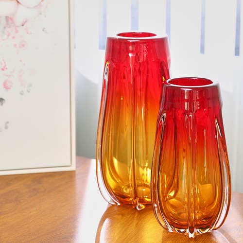 Gold red ombre tall hand - red,