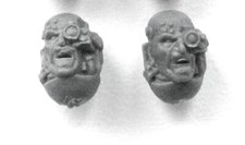 Warhammer 40K x2 Space Marine Commander Enhanced Optic Eye Bare Heads (OOP)