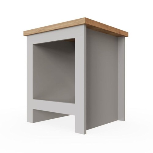 Lamp side table light grey - side,