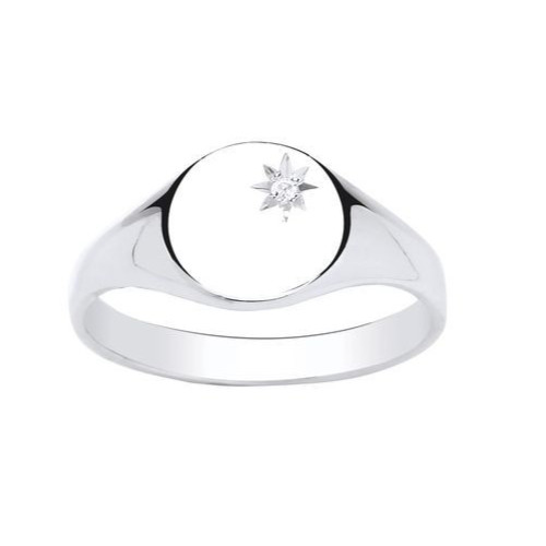 Diamond signet ring - diamond,
