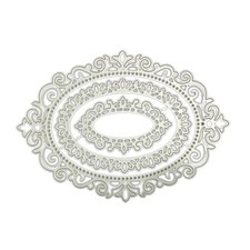 Retro Ellipse Lace Frame Cutting Die Carbon Steel Template for Festive DIY Decor