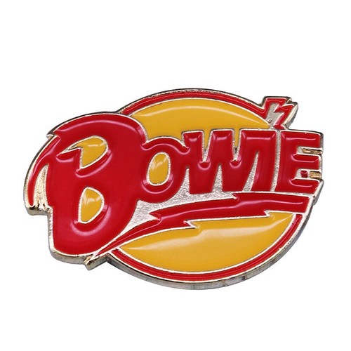 David bowie badge pin yellow - david,