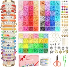 15000 Pcs Clay Beads Bracelet Making Kit, 72 Colors 3 Boxes Preppy Friendship