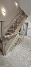 Glass wood bannister infills - &,