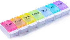 Pill Boxes 7Day Portable Storage Box Weekly Organizer to Hold Vitamins Cod Liver