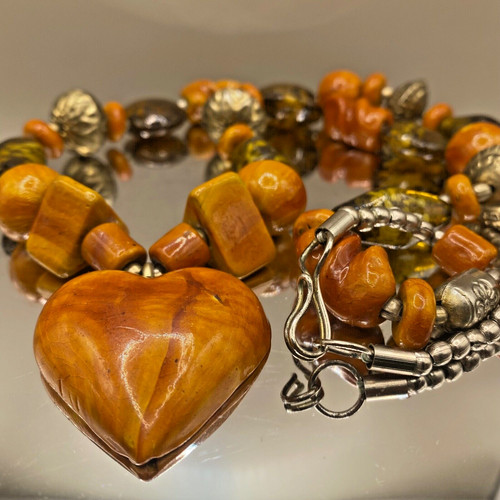 Vtg big heart art glass - vtg,