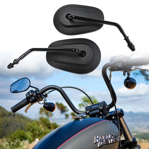Black motorcycle rearview - black,