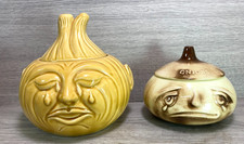 SYLVAC ONION 516  FACE  POT JARS VINTAGE 1960s COLLECTABLE GIFTS X2