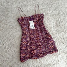 Zara Purple Floral Ruched Cut