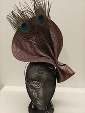 beige large straw fascinator