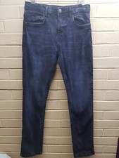 Mens Crosshatch Regular Fit Straight Leg Denim Jeans Pants Size 32