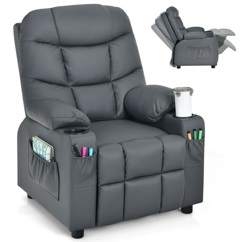 Kids recliner chair leather - pu,