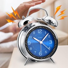 Super Loud Alarm Clock Twin Bell Alarm Clock Non Ticking Quartz with Night Light