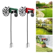 Rotating Tractor Wind Vintage Turning Wheels Metal Outdoor Stake Windmill Decor