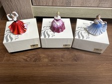 Royal Doulton Miniature Ladies Figurines Set of 3 Boxed Excellent Condition