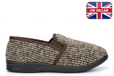 Mens Warm Slippers Mens Knitted Slippers Mens Slip On Slippers Fleece Inner Size