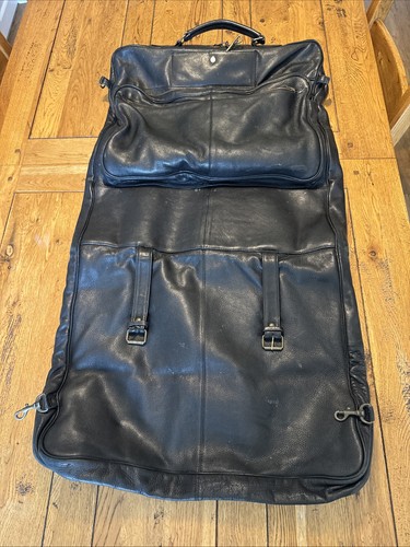 Black leather suit carrier - leather,