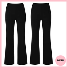 2 PACK WOMENS BOOTLEG TROUSERS